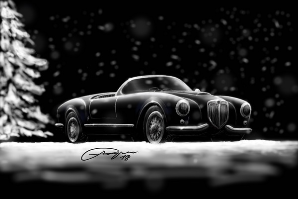 Lancia Aurelia B24 spider illustration