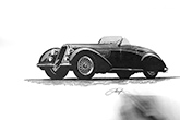 Ilustracija alfe 8C 2900 B touring spider 